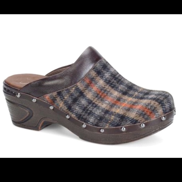COPY - Sofft Tartan Bellrose women’s clogs mules wool plaid & leather lining Sz… - Picture 1 of 10